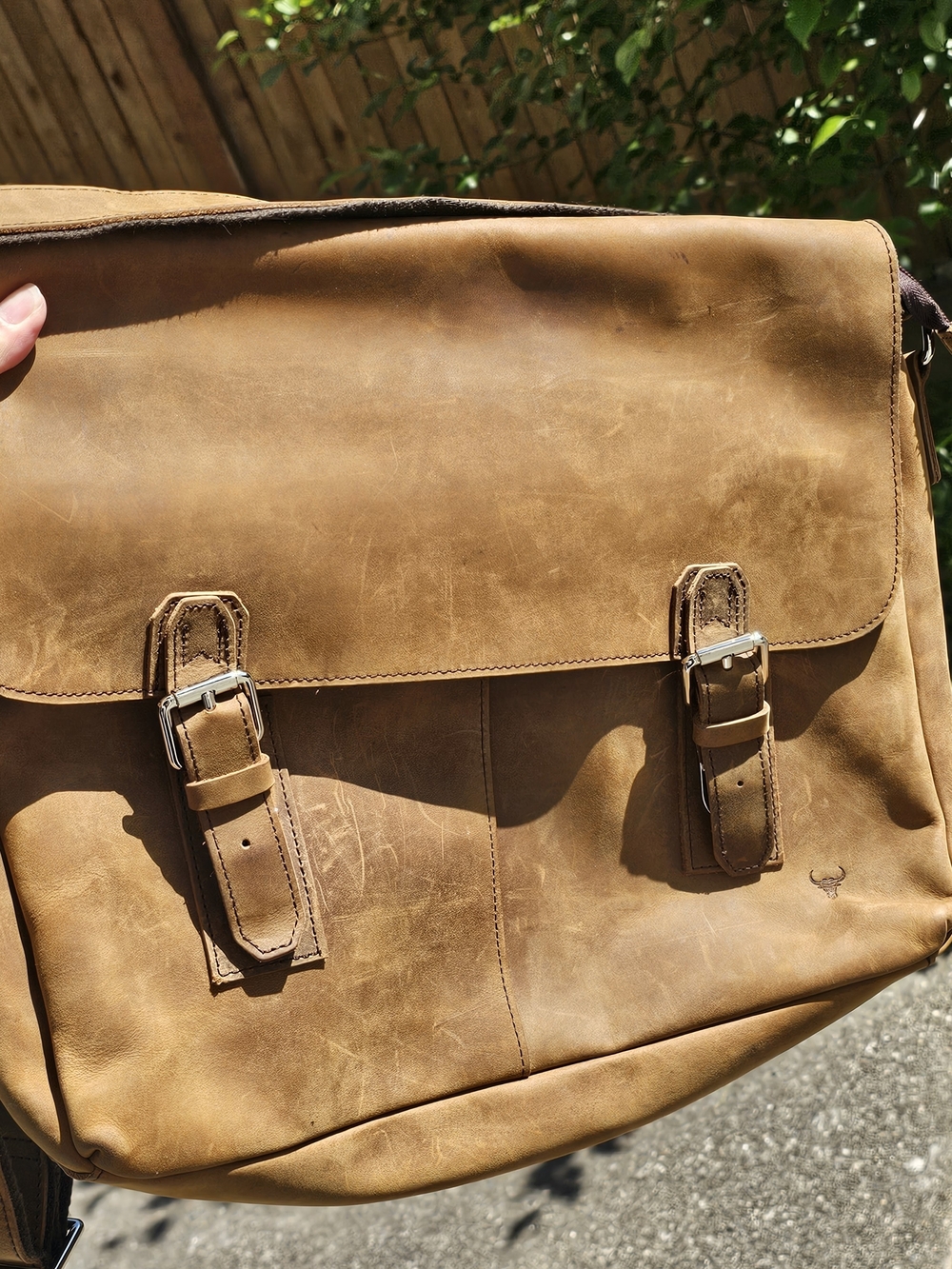 Handmade Genuine Full-Grain Cow Leather Messager Bag Briefcase James Leather 16"